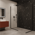 Душевая система с тропическим душем IDDIS Slide SLIBL03i68, ручным душем и изливом, черный матовый SLIBL03i68