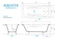 AQUATEK ГАММА AQ8070F-00 ванна чугунная эмалированная 1700x750 в комплекте с 4-мя ножками AQ8070F-00