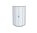 AQUATEK AQ ARI RO 10020BL Душевой уголок 1/4 круга, двери раздвижные 1000x1000x2000, профиль черный, стекло прозрачное RO 10020BL