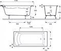Jacob Delafon BIOVE BD E2930-00 Ванна чугунная, БЕЗ РУЧЕК, 170х75 E2930-00