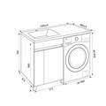 IDDIS Optima Home OPH120Di95 Тумба напольная для стиральной машины с дверцами, 120 см, белая + Florentina Аванти 1200L 10.310.0L120.001 Раковина, белый CM OPH120Di95 \