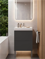 Акватон Юнит 55 BD 1A288201UN820 Напольная тумба под раковину, антрацит + Santek 1.WH50.1.620 АДРИАНА умывальник 55 см 1A288201UN820 \