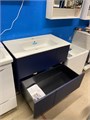 Roca Pilar 80 A857669521 Тумба, синяя + Roca Victoria 80 32799C000 Раковина мебельная A857669521