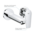 Grohe BauEdge 2020  20474001 Смеситель для раковины, на 2 отверстия, настенный монтаж, хром 20474001
