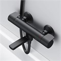 Am.Pm X-Joy BD F85A50022 Смеситель для ванны и душа терсмостат, поворотный излив, черный F85A50022