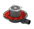 TECE BD 3601100+3695002 TECEdrainpoint S110  Трап дренажный, низкий с фланцем, стаканом сухого затвора, сеткой от волос 3601100+3695002