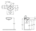 Jacob Delafon Odeon Up BD E4733-00 Раковина угловая 34х34 см E4733-00
