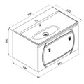 IDDIS Rise BD RIS90W0i95 Тумба подвесная, белая, 90 см плюс Марко 50209001 Раковина Слим 90 (Белый мрамор) 14399