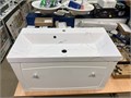 IDDIS Rise BD RIS90W0i95 Тумба подвесная, белая, 90 см  + Марко 50209001 Раковина Слим 90 (Белый мрамор) RIS90W0i95