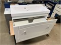 IDDIS Rise BD RIS90W0i95 Тумба подвесная, белая, 90 см  + Марко 50209001 Раковина Слим 90 (Белый мрамор) RIS90W0i95
