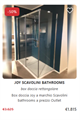 Scavolini JOY BD 75162 Перегородка раздвижная в нишу, профиль хром, стекло прозрачное, 6 мм,  Размер: 150х195 см BD 75162