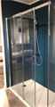 Scavolini JOY BD 75162 Перегородка раздвижная в нишу, профиль хром, стекло прозрачное, 6 мм,  Размер: 150х195 см BD 75162