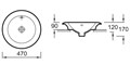 Jacob Delafon Ronde E1183-00 Умывальник мебельный 47 см. 14460
