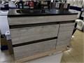 Style Line 18360п Берлин Тумба подвесная 90  + раковина BD в ассортименте черная, чаша справа 18360п