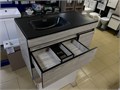 Style Line 18360п Берлин Тумба подвесная 90  + раковина BD в ассортименте черная, чаша справа 18360п