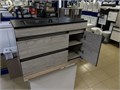 Style Line 18360п Берлин Тумба подвесная 90  + раковина BD в ассортименте черная, чаша справа 18360п