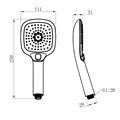 Lemark "Аксессуары" LM1014C Лейка душевая квадратная 3-функциональная 110х253 мм, хром LM1014C