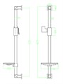 Lemark LM8069С Стойка душевая 625 мм с прямоугольной мыльницей, хром LM8069С
