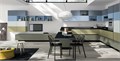 Модули Scavolini Tetrix для кухни/гостинной 10 шт со стеклянным глянцевым фасадом и стеклянным оформлением боковых частей 14570