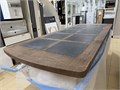 Столешница обеденного стола Dialma Brown DB003265 из массива с декоративными каменными вставками (бельгийский сине-серый известняк) DB003265