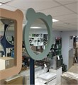 AQUATON Каспер Мишка 1A283302CR0E0 Зеркало круглое 48 см, голубое матовое 1A283302CR0E0