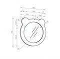 AQUATON Каспер Мишка 1A283302CR0E0 Зеркало круглое 48 см, голубое матовое 1A283302CR0E0