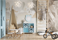 AQUATON Каспер Мишка 1A283302CR0E0 Зеркало круглое 48 см, голубое матовое 1A283302CR0E0