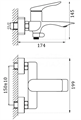 Haiba HB60816-3 Смеситель для ванны, пепельный HB60816-3