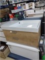 JACOB DELAFON RYTHMIK 99,5 BD EB1304-E70 Тумба под раковину (подвесная, дуб арлингтон) плюс JACOB DELAFON OLA BD EXUA112-00 Раковина (накладная, (100*46), белый) 13907