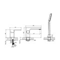 Haiba HB80615-7 Смеситель для ванны на борт, 3 отверстия, черный HB80615-7