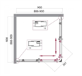 BelBagno UNO UNO-195-A-2-90-C-Cr  Душевой уголок, КВАДРАТ 90, хром UNO-195-A-2-90-C-Cr