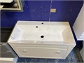IDDIS Rise BD RIS90W0i95 Тумба подвесная, белая, 90 см  + Марко 50209001 Раковина Слим 90 (Белый мрамор) RIS90W0i95