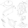 Am.Pm X-Joy FB85A1RH02 набор: смеситель для душа, верхний душ 220 мм, держатель д/верхн.душа, душ.набор (ручн.душ, 110 мм, 1 режим), шланговое присоединение, черный FB85A1RH02