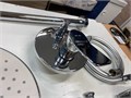 Am.Pm FB85A10020 X-Joy, набор: см-ль д/в/душа, верхний душ 220 мм, держатель д/верхн.душа, душ.набор (ручн.душ, 120 мм, 3 режима), излив на ванну, хром FB85A10020