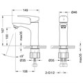 LEMARK LINARA LM0406C Смеситель для умывальника монолитный, хром LM0406C