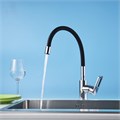 ROSSINKA SILVERMIX BD Z35-35U-Black Смеситель одноручный (35 мм) для кухни с гибким цветным изливом, хром/черный. BD Z35-35U