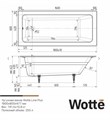 Wotte Line Plus 1800х800х477 мм ванна чугунная с ножками Wotte Line Plus 1800
