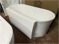 Акриловая ванна BelBagno BB409-1700-800 пристенная, белая овальная, со сливом-переливом Размер: 170x80 см BB409-1700-800
