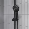 Душевой гарнитур IDDIS Ray RAYMS3Fi76 с верхним и  ручным душем, черный матовый RAYMS3Fi76